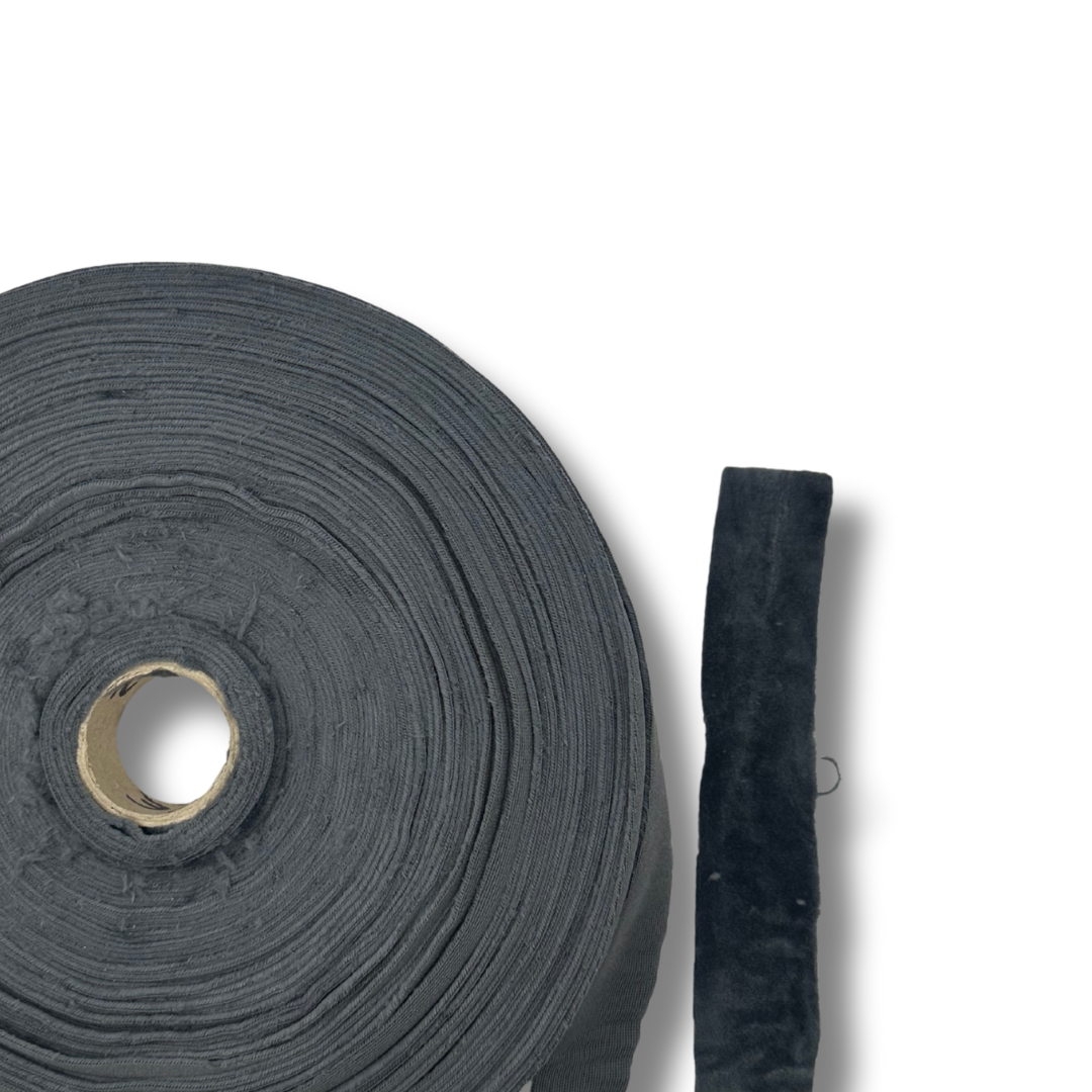 Fettuccia Velluto Elasticizzato Grigio per Borse Uncinetto 270gr