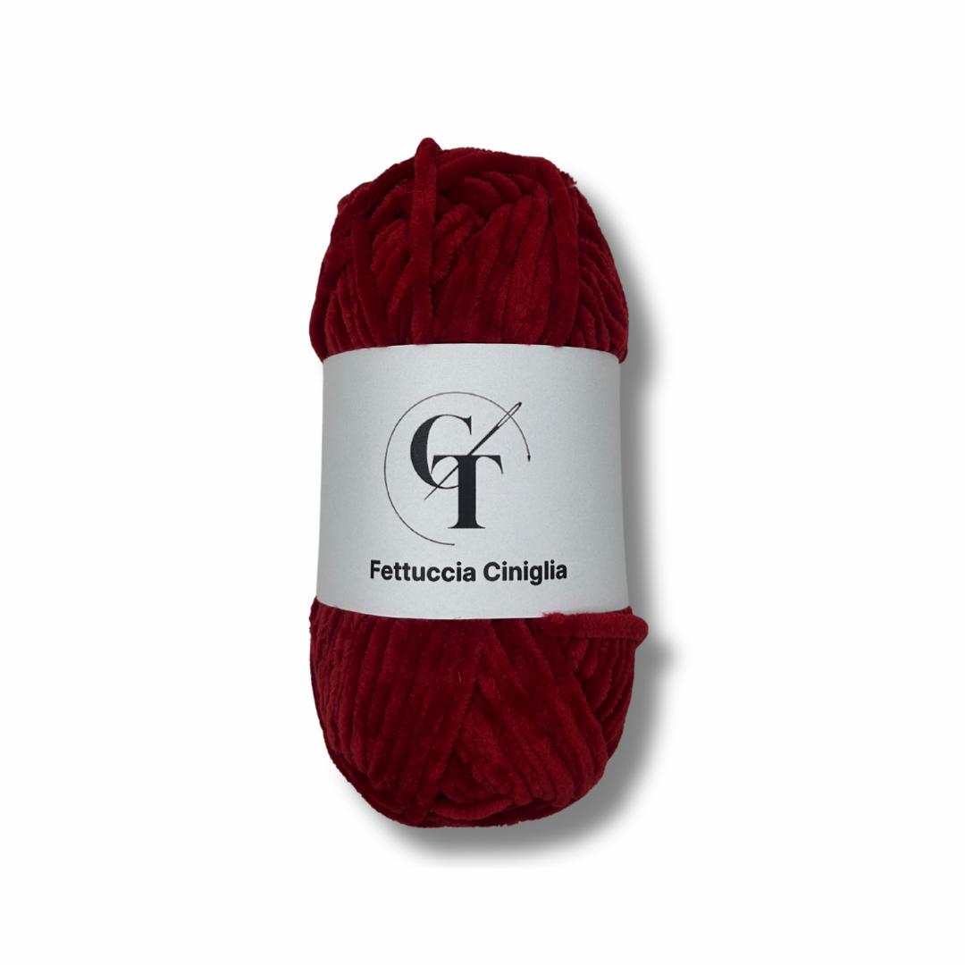 Fettuccia Ciniglia Bordeaux 100gr per Borse Uncinetto