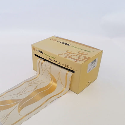 BMD101O | Bordura in Tessuto 100% Cotone Foglie Laminate Oro