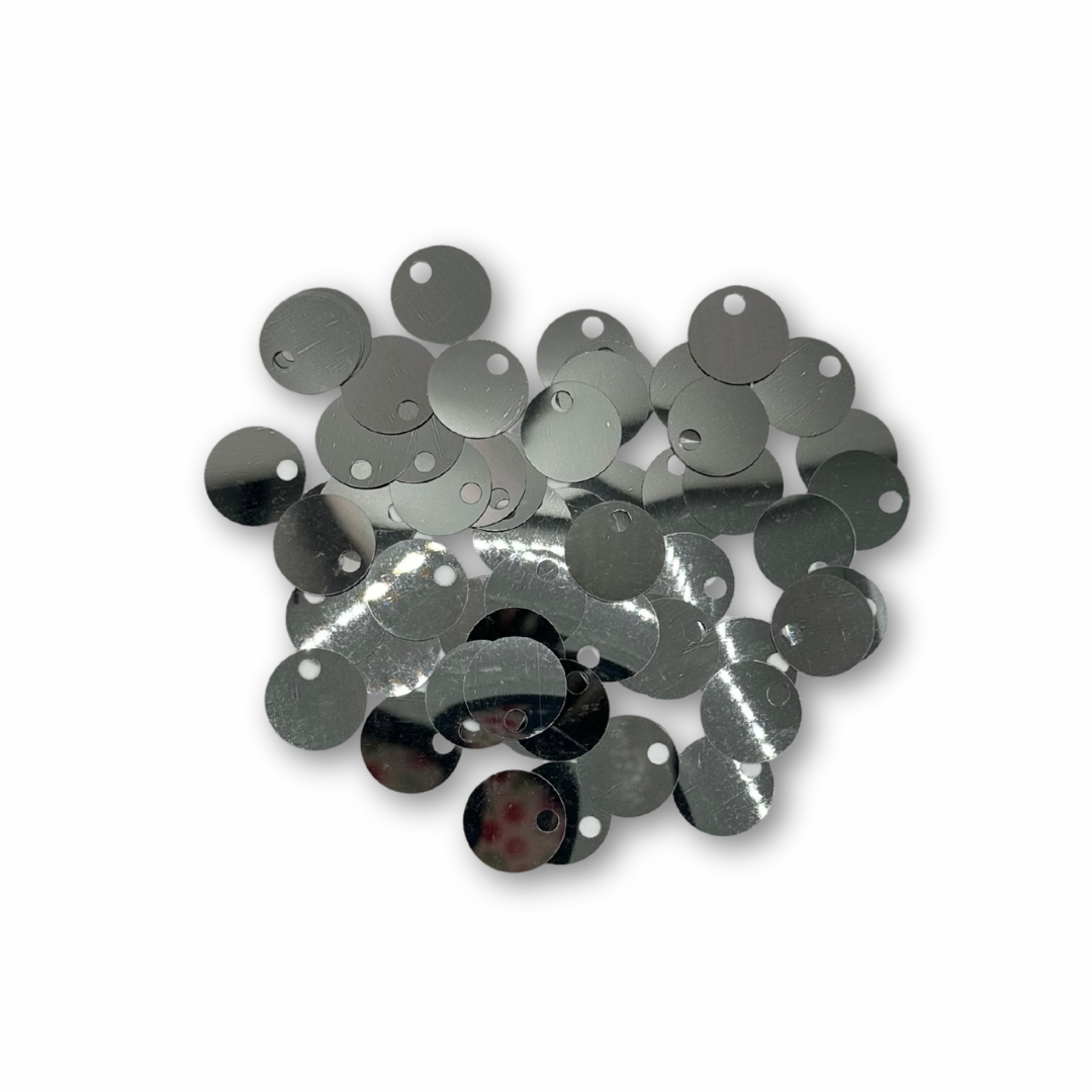 Paillettes Lisce per Borse Argento Scuro- Foro 5mm