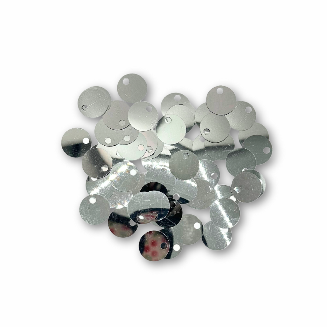 Paillettes Lisce per Borse Argento Chiaro- Foro 5mm