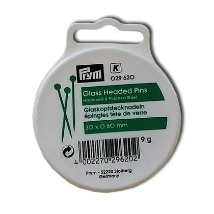 029620 | Spilli con Testa di Vetro Prym | 30x0,60 mm | Confezione da 9g