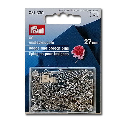 081330 | Spille per distintivi Prym | 27 mm | Confezione da 60 pz