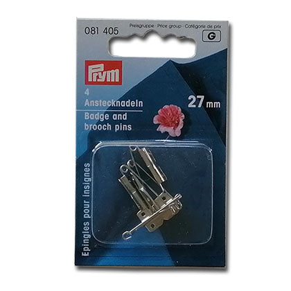 081405 | Spille per distintivi con piastrina Prym | 27 mm | Confezione da 4 pz