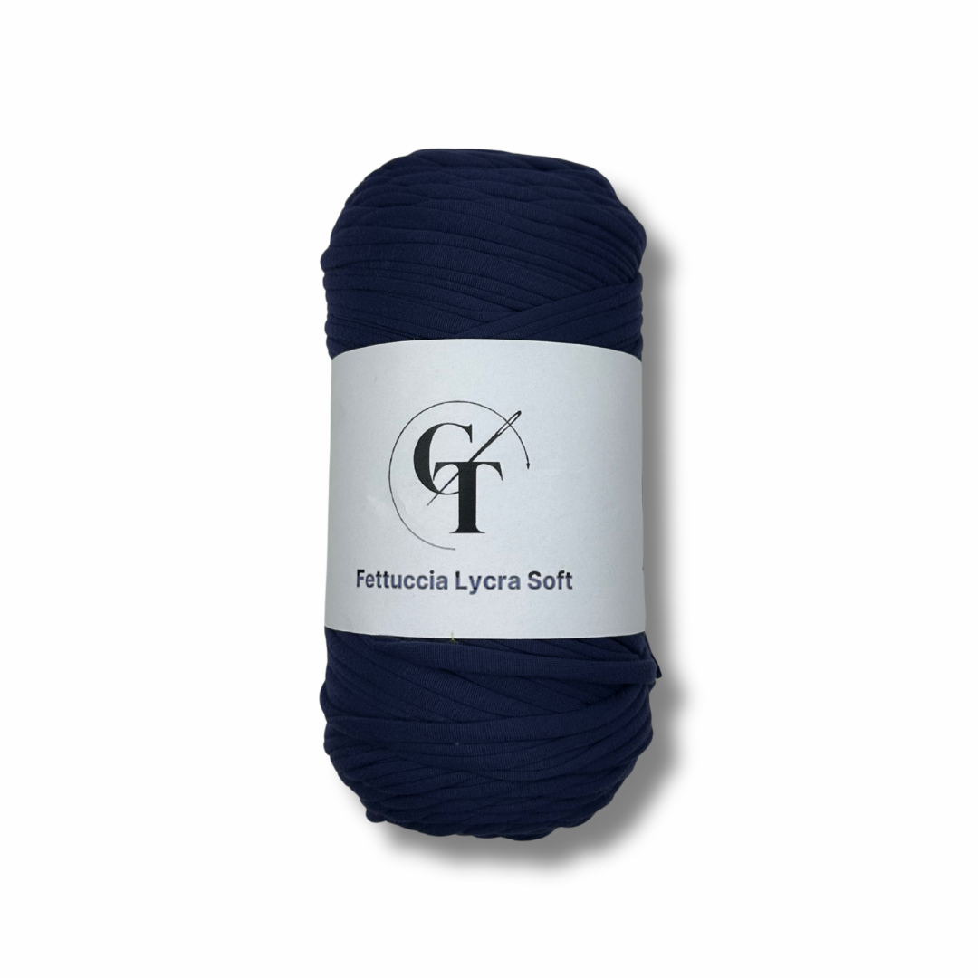 Fettuccia in Lycra Soft Blu Navy per Borse all’Uncinetto – 400g