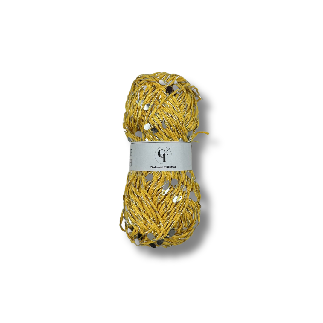 Filato Paillettes per Cappelli e Accessori Uncinetto | Giallo