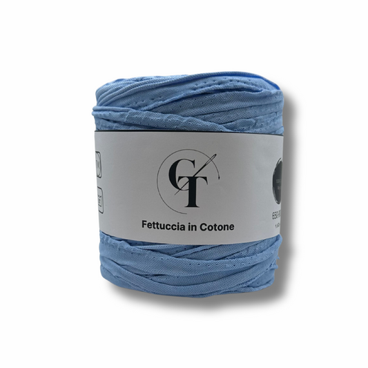Fettuccia Cotone Elasticizzato Azzurro per Borse Uncinetto