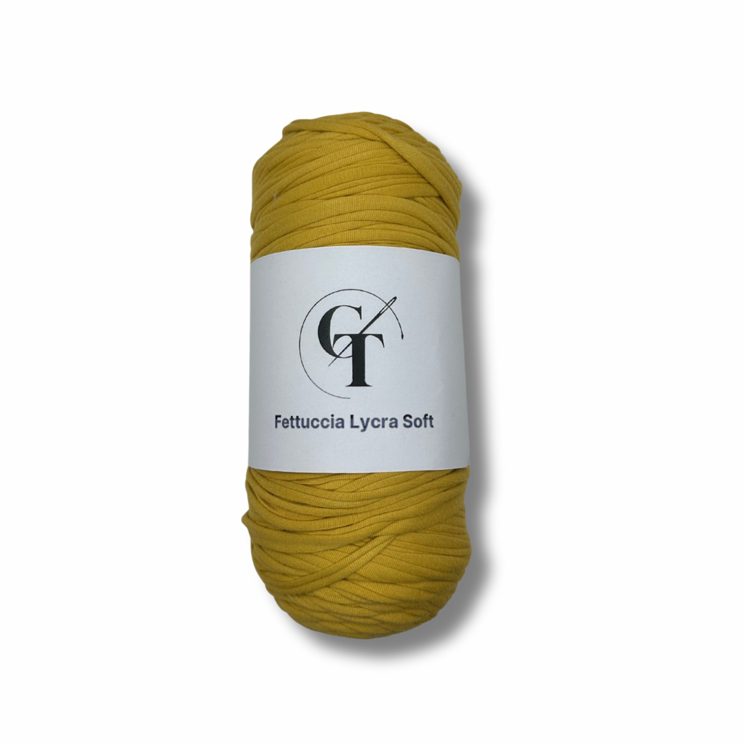 Fettuccia in Lycra Soft Giallo Caldo per Borse all’Uncinetto – 400g