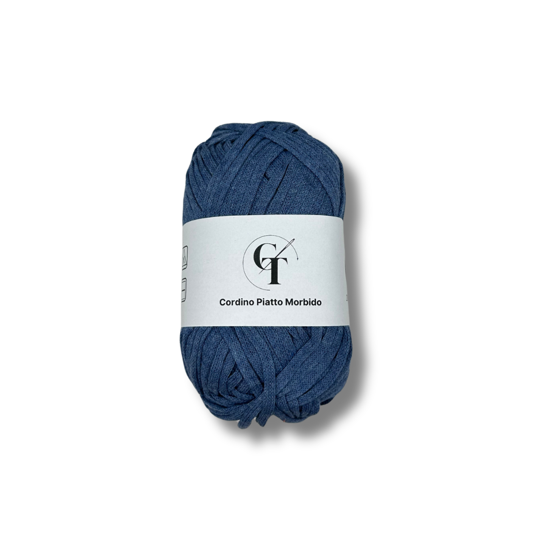 Blu Navy | Cordino Piatto Morbido per Borse all'Uncinetto 200g