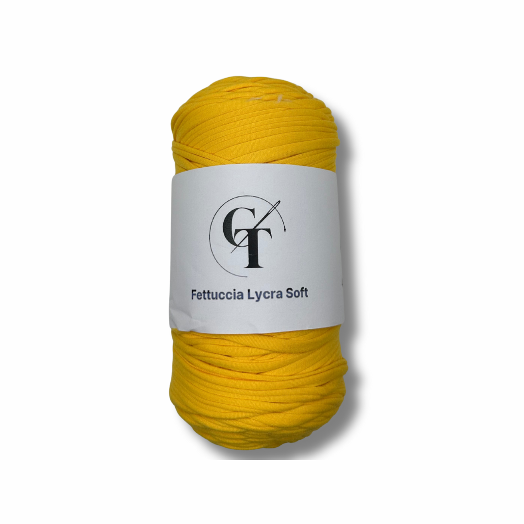 Fettuccia in Lycra Soft Giallo per Borse all’Uncinetto – 400g