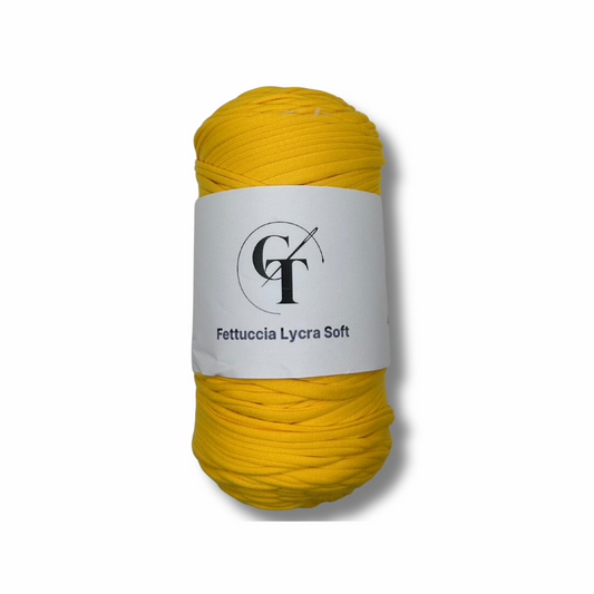 Fettuccia in Lycra Soft Giallo per Borse all’Uncinetto – 400g