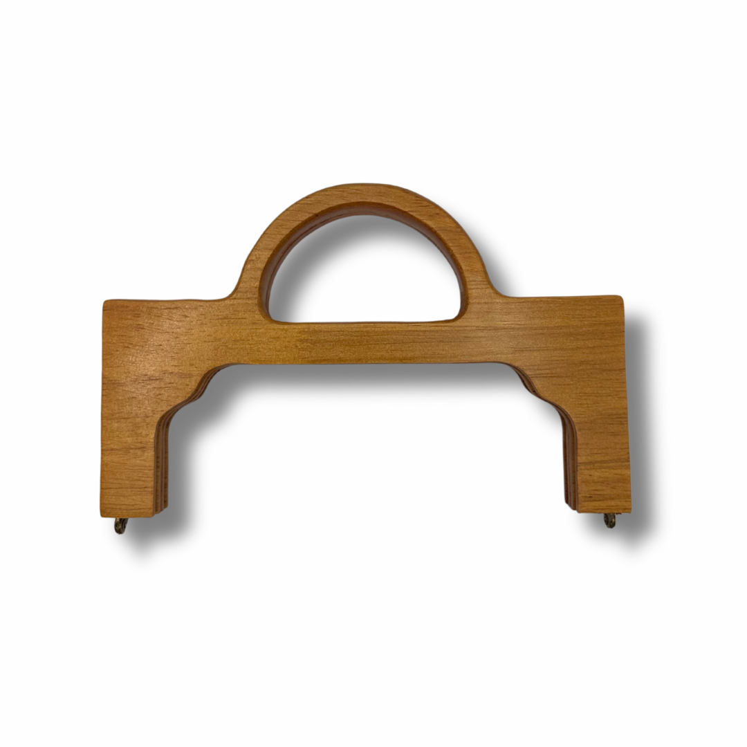 Manico in Legno Rettangolare Marrone per Borsa Clutch