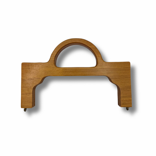 Manico in Legno Rettangolare Marrone per Borsa Clutch