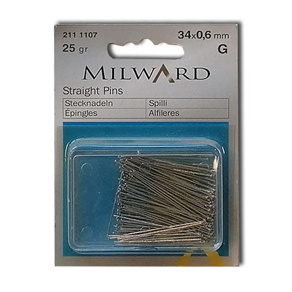 2111107 | Spilli in Acciaio Color Argento No.34 Milward | 34x0.6mm | Confezione da 25gr