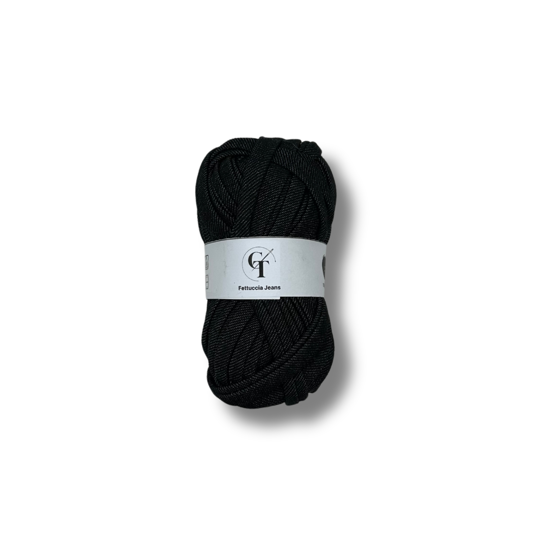 Fettuccia Jeans per Borse Uncinetto | Nero