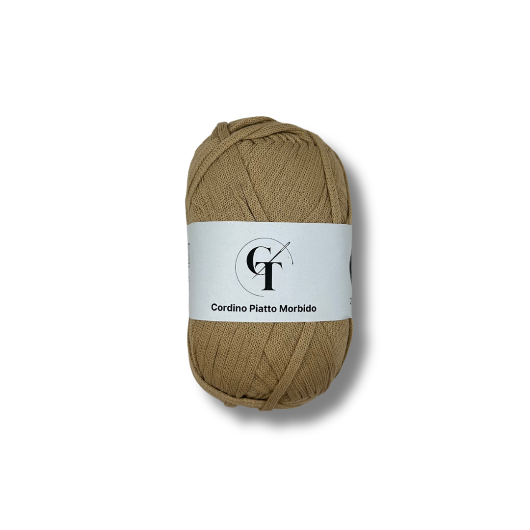 Beige | Cordino Piatto Morbido per Borse all'Uncinetto 200g