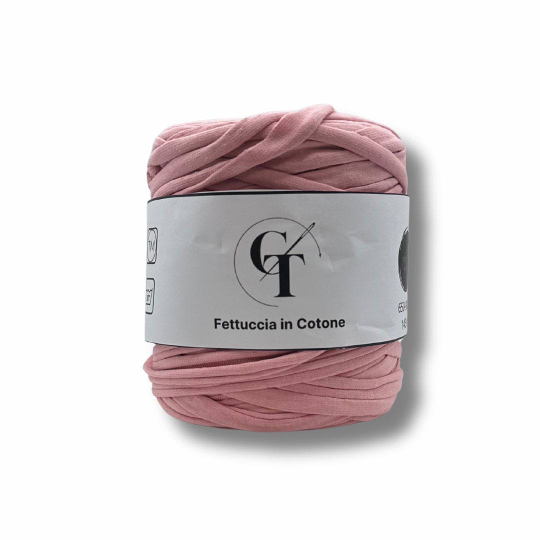 Fettuccia Cotone Elasticizzato Rosa per Borse Uncinetto