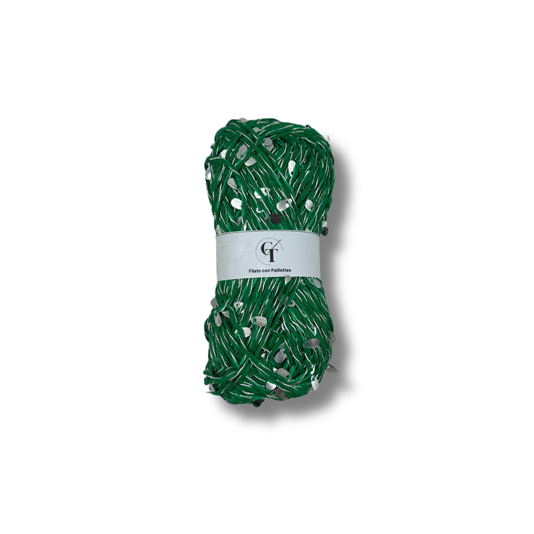 Filato Paillettes per Cappelli e Accessori Uncinetto | Verde
