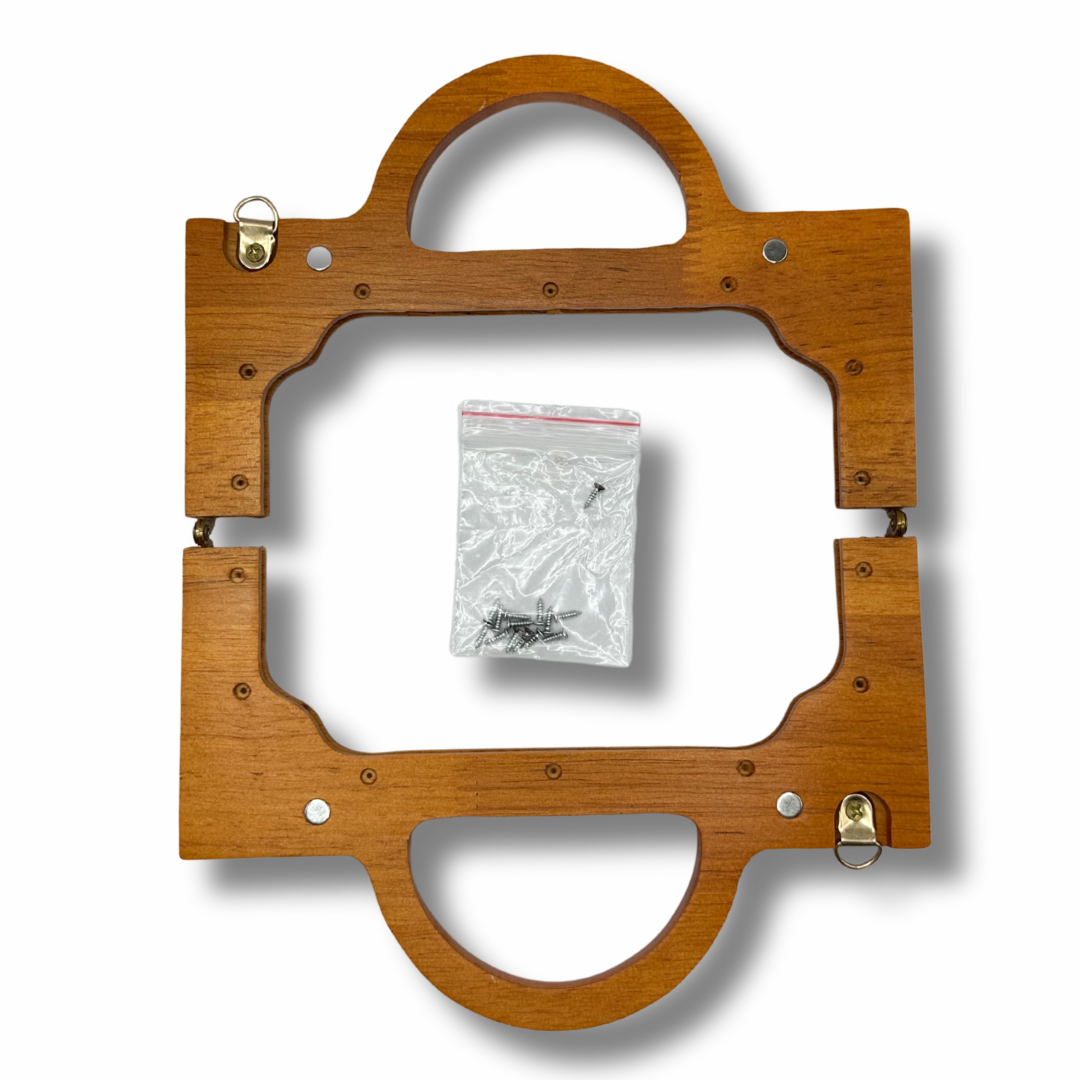 Manico in Legno Rettangolare Marrone per Borsa Clutch