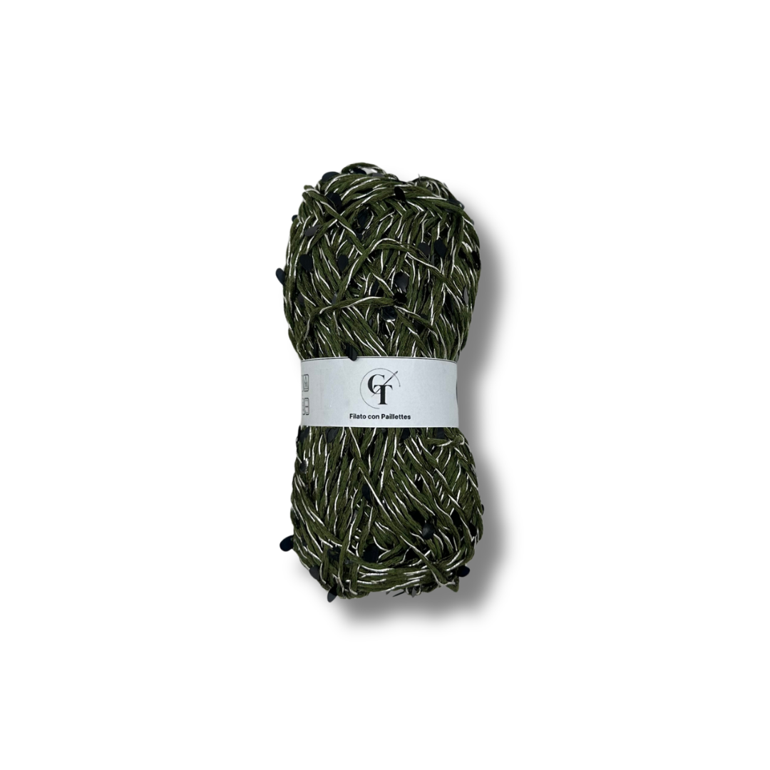 Filato Paillettes per Cappelli e Accessori Uncinetto | Verde Prato