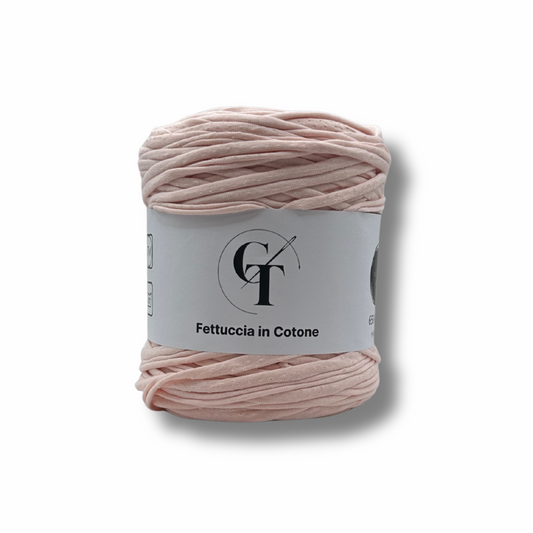 Fettuccia Cotone Elasticizzato Rosa Baby per Borse Uncinetto
