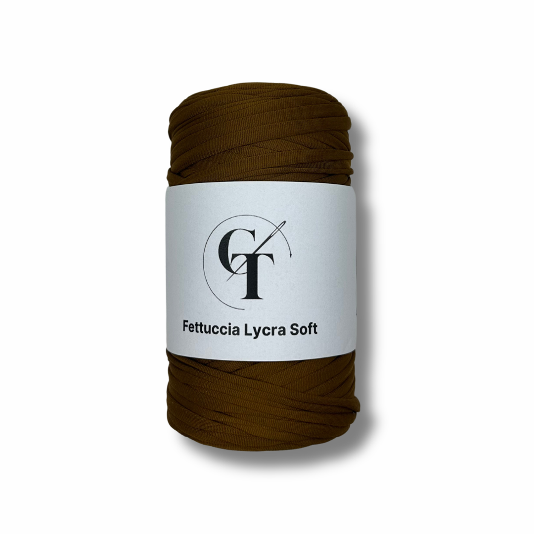 Fettuccia in Lycra Soft Marrone Cioccolato per Borse all’Uncinetto – 400g