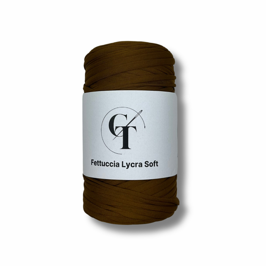 Fettuccia in Lycra Soft Marrone Cioccolato per Borse all’Uncinetto – 400g