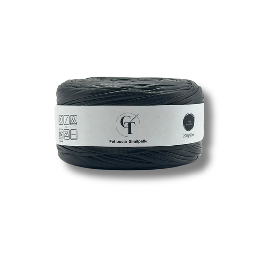 Fettuccia Similpelle per Borse Uncinetto | Nero
