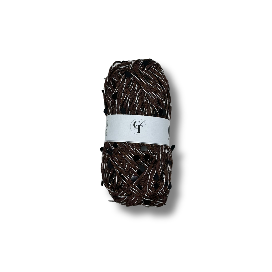 Filato Paillettes per Cappelli e Accessori Uncinetto | Marrone