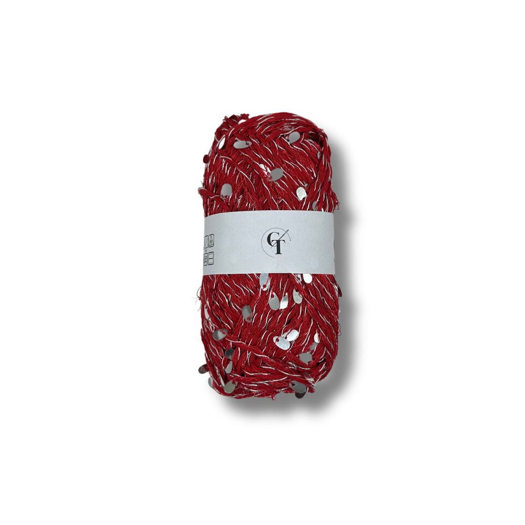 Filato Paillettes per Cappelli e Accessori Uncinetto | Rosso