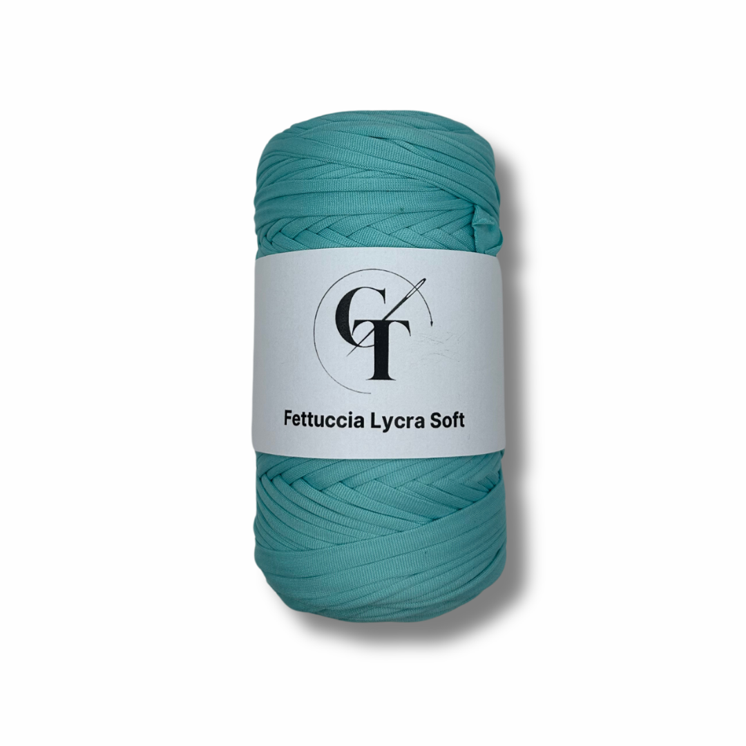 Fettuccia in Lycra Soft Turchese per Borse all’Uncinetto – 400g