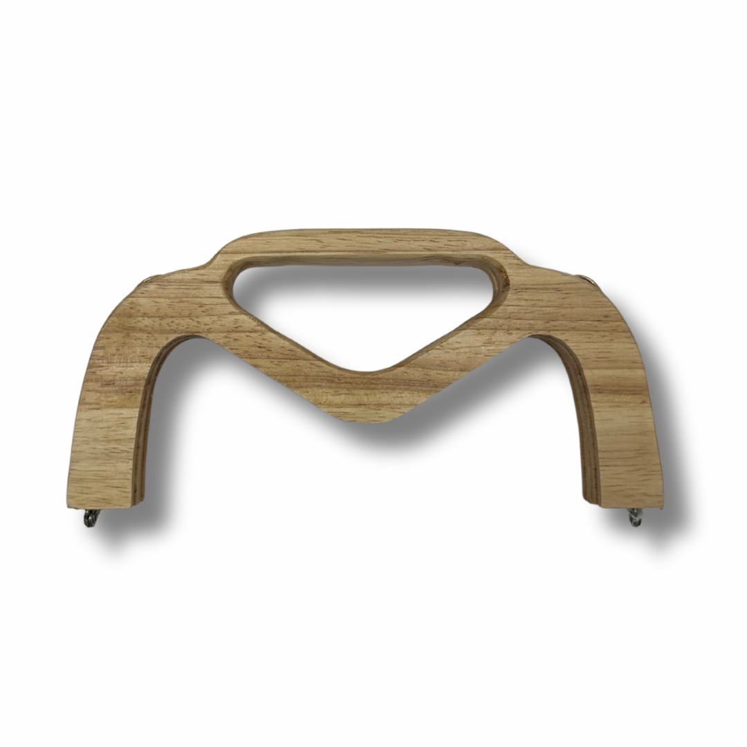 Manico in Legno Beige Ovale per Borsa Clutch