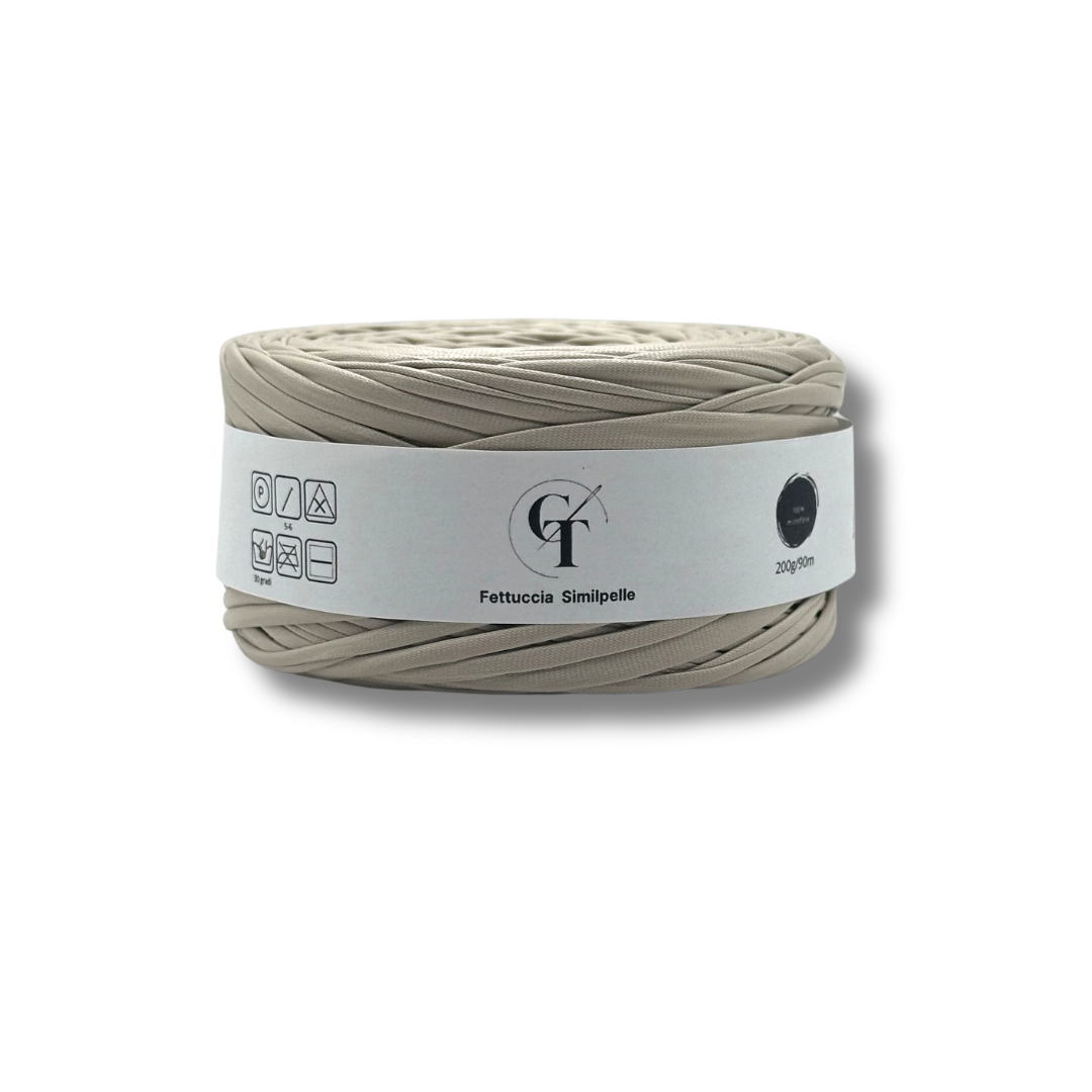 Fettuccia Similpelle per Borse Uncinetto | Beige Chiaro