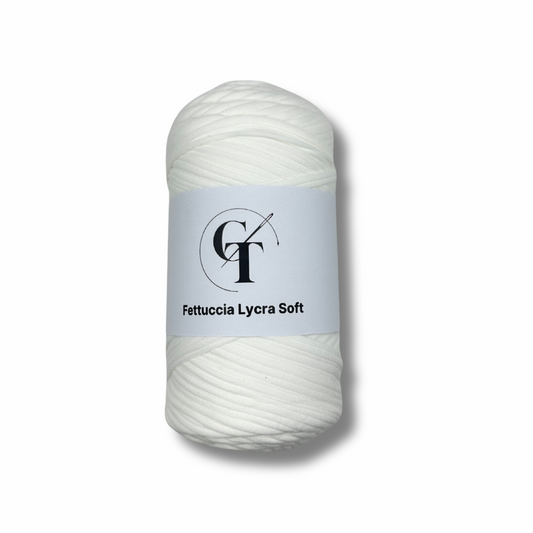 Fettuccia in Lycra Soft Bianco per Borse all’Uncinetto – 400g