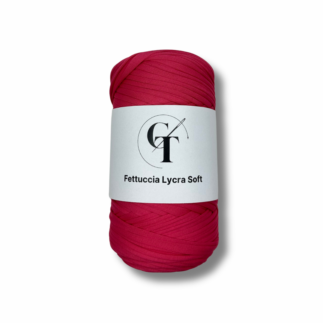 Fettuccia in Lycra Soft Rosa Barbie per Borse all’Uncinetto – 400g