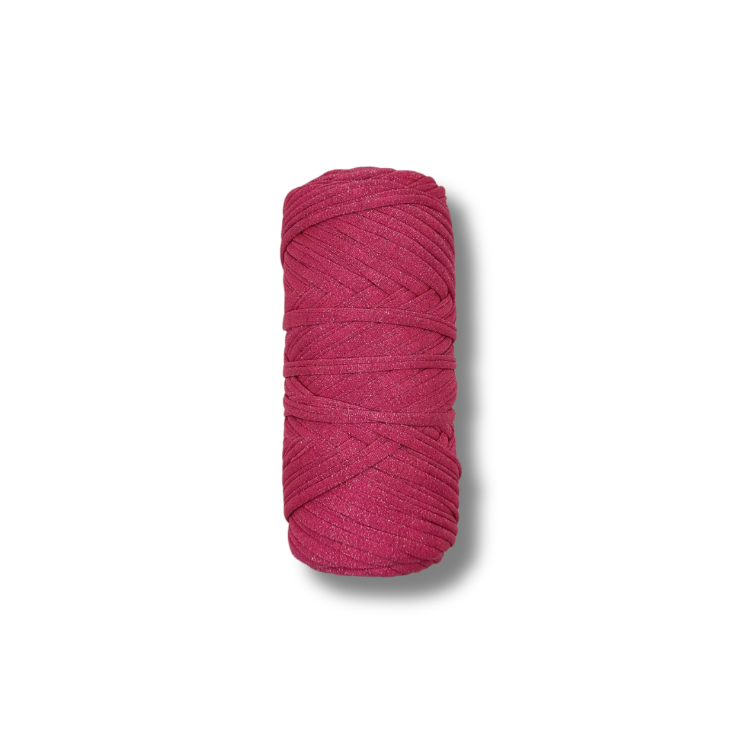 Fettuccia Glitterata per Borse all’Uncinetto Fucsia Argento | 74A