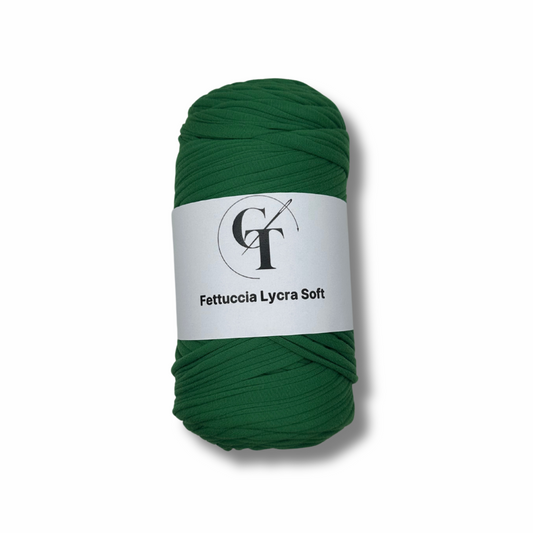 Fettuccia in Lycra Soft Verde Foresta per Borse all’Uncinetto – 400g