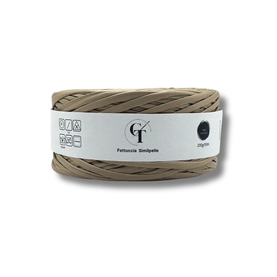 Fettuccia Similpelle per Borse Uncinetto | Beige Scuro