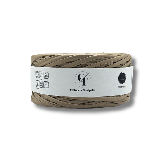 Fettuccia Similpelle per Borse Uncinetto | Beige Scuro