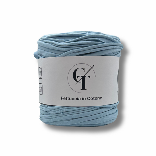 Fettuccia Cotone Elasticizzato Celeste per Borse Uncinetto