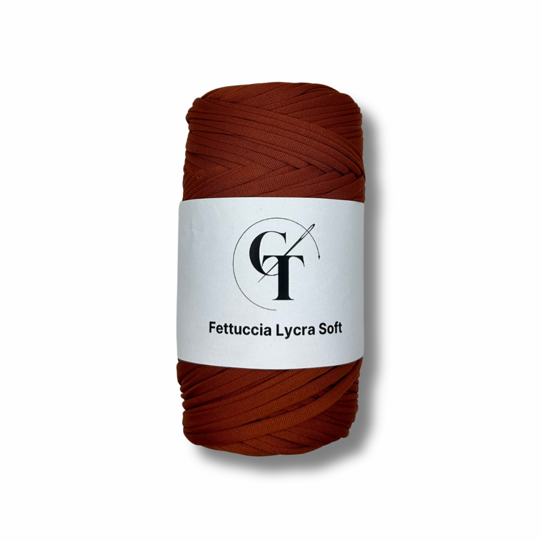 Fettuccia in Lycra Soft Rosso Mattone per Borse all’Uncinetto – 400g