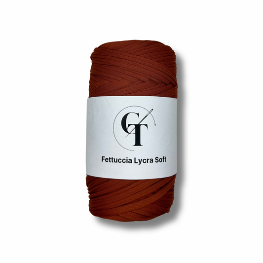 Fettuccia in Lycra Soft Rosso Mattone per Borse all’Uncinetto – 400g