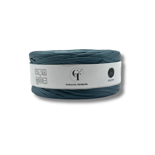 Fettuccia Similpelle per Borse Uncinetto | Blu Petrolio