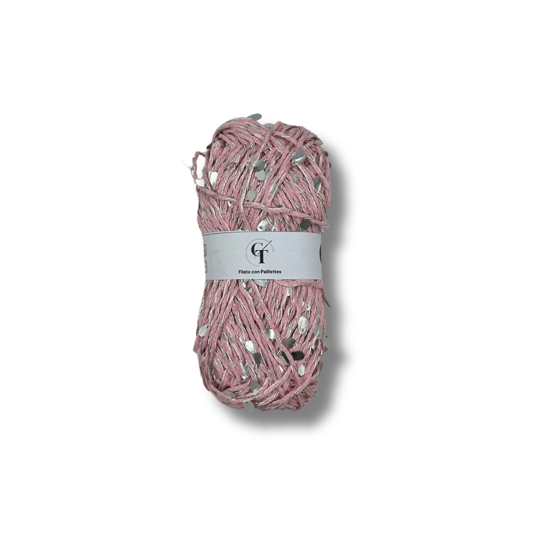 Filato Paillettes per Cappelli e Accessori Uncinetto | Rosa