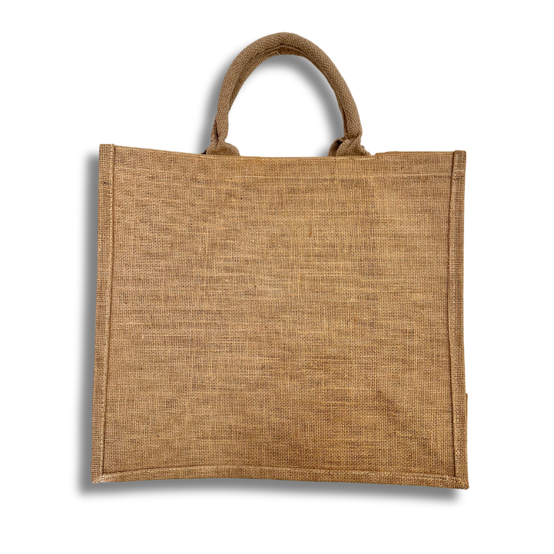 Borsa in Juta Naturale | Dimensioni 40,5x36,5x19,5 cm | Manico Alto 13 cm