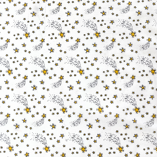 Tessuto Cotonina Baby Stelle Cadenti | 100% Cotone | Altezza 140 cm