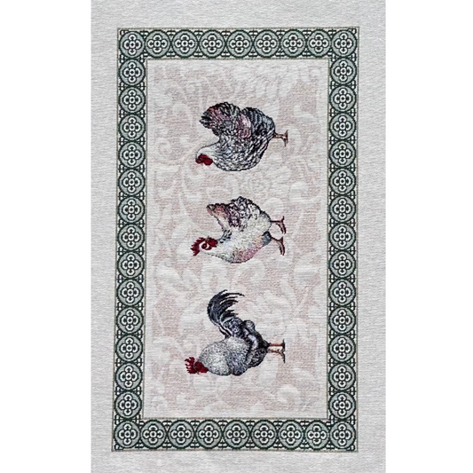 Pannello Gobelin Stampato Fantasia Galline 35x55 cm | Runner e Centrotavola