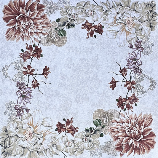 Pannello Gobelin Stampato Fantasia Floreale Shabby 140x140 cm | Tovaglie e Centrotavola