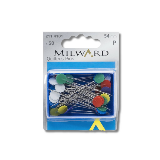 2114101 | Spilli per Quilting Milward con Testa a Fiore - 50pz, 54mm