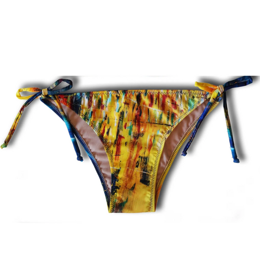 Slip Bikini con Laccetti Fantasia "Costellazioni" - Made in Italy